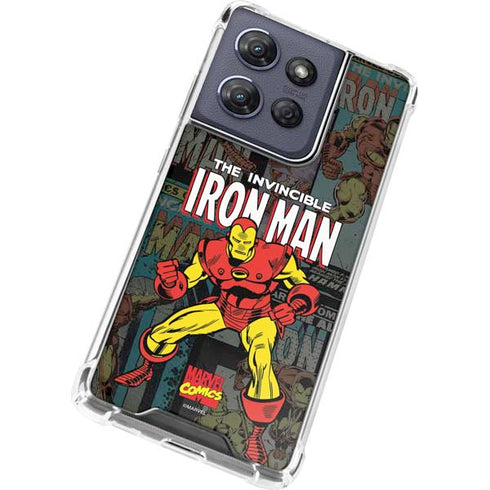 Marvel Classic Comics Iron Man Action Vintage Moto G 5G (2025) Clear Case