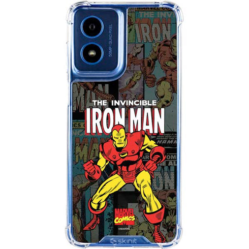 Marvel Classic Comics Iron Man Action Vintage Moto G 5G (2024) Clear Case