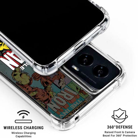 Marvel Classic Comics Iron Man Action Vintage Moto G Power 5G (2024) Clear Case