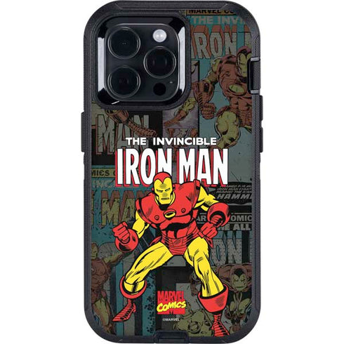 Marvel Classic Comics Iron Man Action Vintage Otterbox Defender iPhone Skin