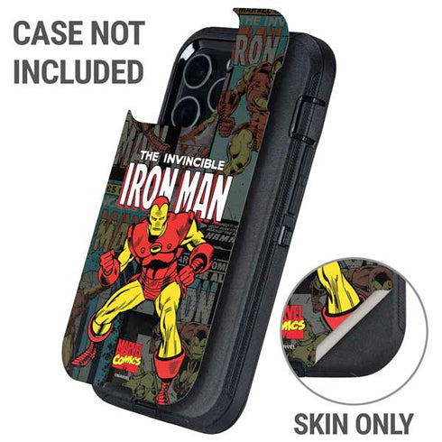 Marvel Classic Comics Iron Man Action Vintage Otterbox Defender iPhone Skin