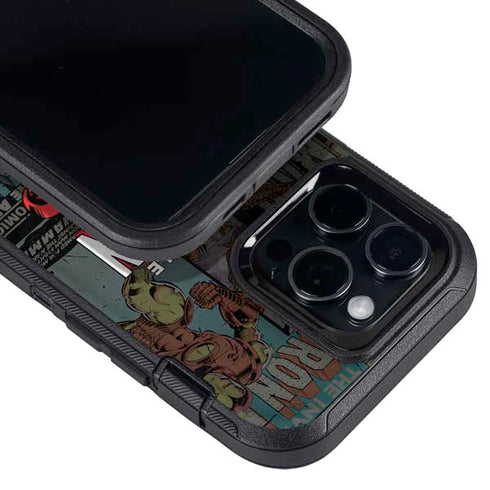 Marvel Classic Comics Iron Man Action Vintage Otterbox Defender iPhone Skin