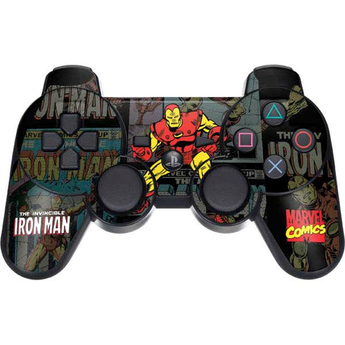 Marvel Classic Comics Iron Man Action Vintage PS3 Dual Shock wireless controller Skin