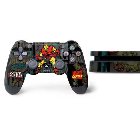 Marvel Classic Comics Iron Man Action Vintage PS4 Slim Bundle Skin