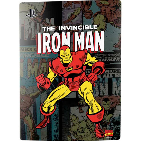 Marvel Classic Comics Iron Man Action Vintage PS5 Digital Edition Console Skin