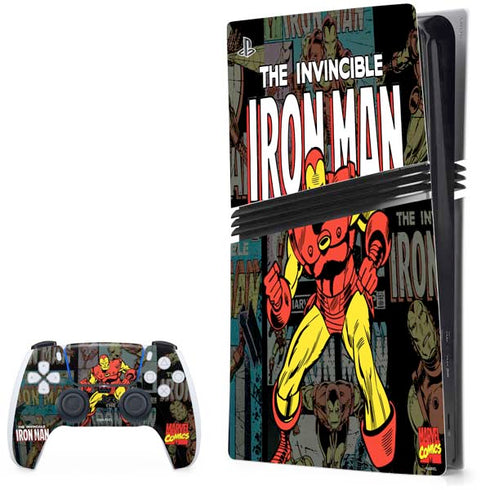 Marvel Classic Comics Iron Man Action Vintage PlayStation PS5 Skins