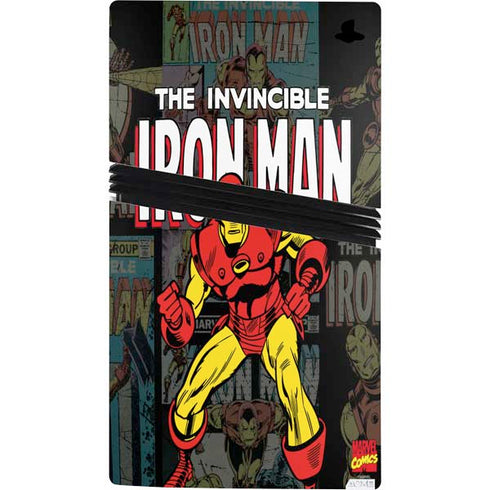 Marvel Classic Comics Iron Man Action Vintage PS5 Pro Console Skin