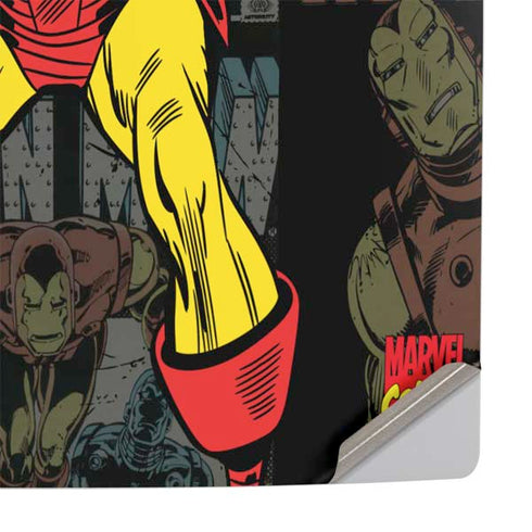 Marvel Classic Comics Iron Man Action Vintage PS5 Pro Console Skin