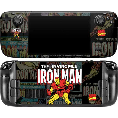 Marvel Classic Comics Iron Man Action Vintage Steam Deck Handheld Gaming Computer OLED Skin