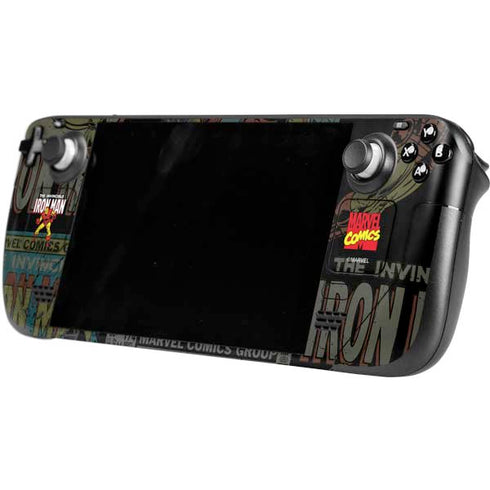 Marvel Classic Comics Iron Man Action Vintage Steam Deck Handheld Gaming Computer OLED Skin