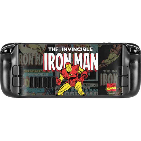 Marvel Classic Comics Iron Man Action Vintage Steam Deck Handheld Gaming Computer OLED Skin