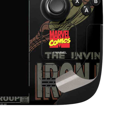 Marvel Classic Comics Iron Man Action Vintage Steam Deck Handheld Gaming Computer OLED Skin