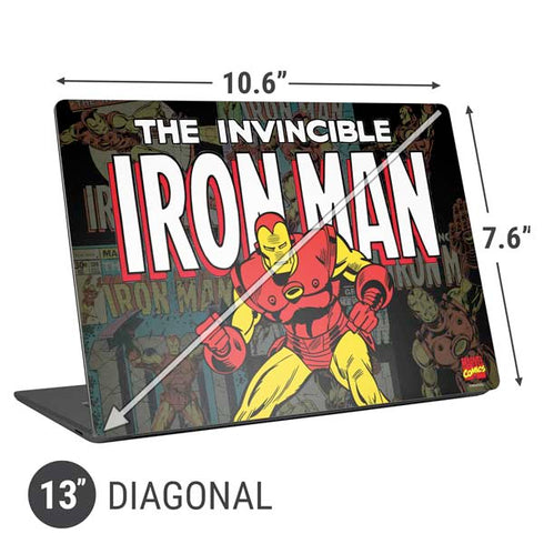 Marvel Classic Comics Iron Man Action Vintage Universal Laptop 13in (10.6 x 7.6in) Skin