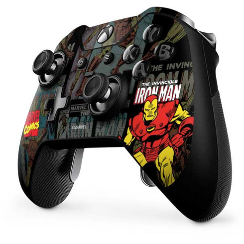 Marvel Classic Comics Iron Man Action Vintage Xbox One Elite Controller Skin
