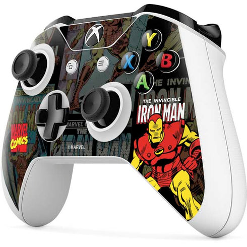 Marvel Classic Comics Iron Man Action Vintage Xbox One S Controller Skin