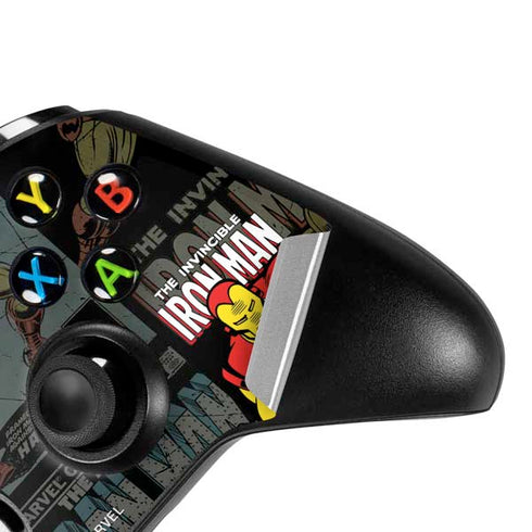 Marvel Classic Comics Iron Man Action Vintage Xbox One S Controller Skin