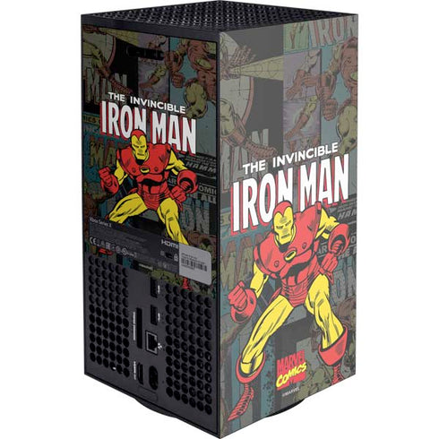 Marvel Classic Comics Iron Man Action Vintage XBox Series X Digital Edition Console Skin