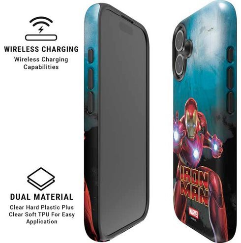 Marvel Iron Man Repulsor Blast iPhone 16 Plus Magsafe Impact Case