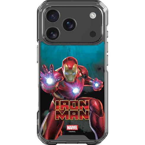 Marvel Iron Man Repulsor Blast iPhone 17 Pro Clear Case