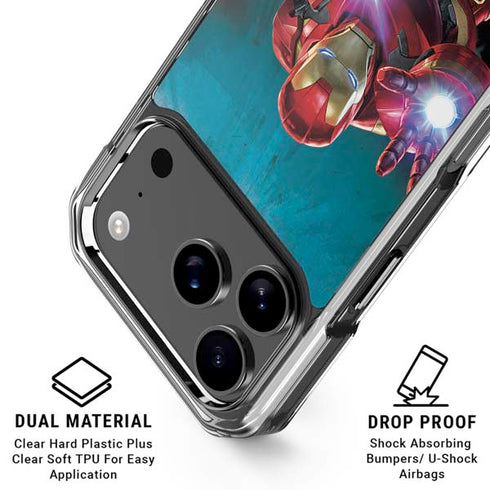 Marvel Iron Man Repulsor Blast iPhone 17 Pro Clear Case