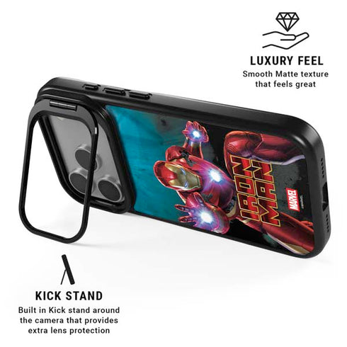 Marvel Iron Man Repulsor Blast iPhone 17 Pro Kickstand Case