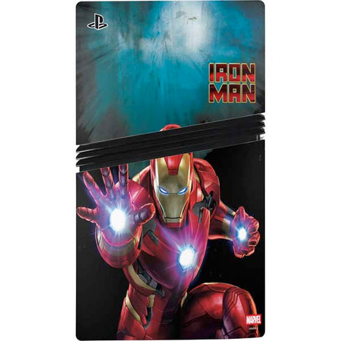 Marvel Iron Man Repulsor Blast PS5 Pro Disk Console Skin