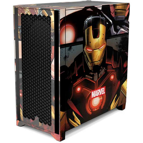 Marvel Iron Man Three Panel Corsair 4000D Tempered Glass Mid-Tower ATX Case Skin