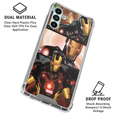 Marvel Iron Man Three Panel Galaxy A13 5G Clear Case