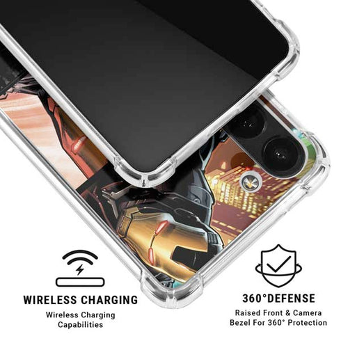 Marvel Iron Man Three Panel Galaxy A13 5G Clear Case