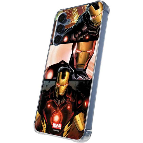 Marvel Iron Man Three Panel Galaxy A55 5G Clear Case