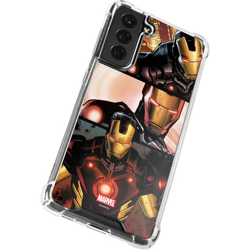 Marvel Iron Man Three Panel Galaxy S22 Clear Case