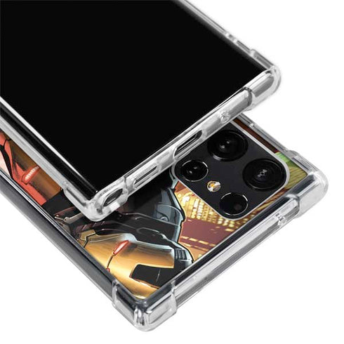Marvel Iron Man Three Panel Galaxy S23 Ultra Clear Case