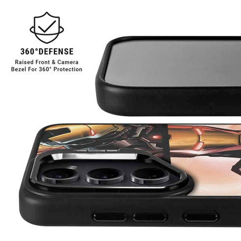 Marvel Iron Man Three Panel Galaxy S24 FE Kickstand Case