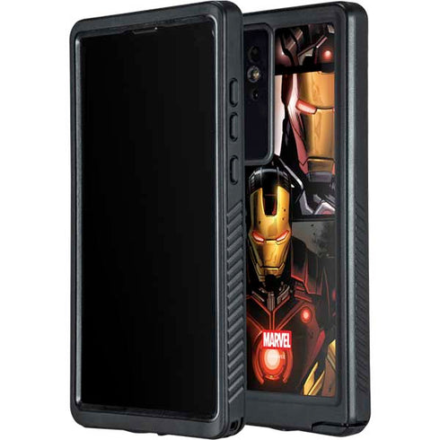 Marvel Iron Man Three Panel Galaxy S24 Ultra Waterproof Case