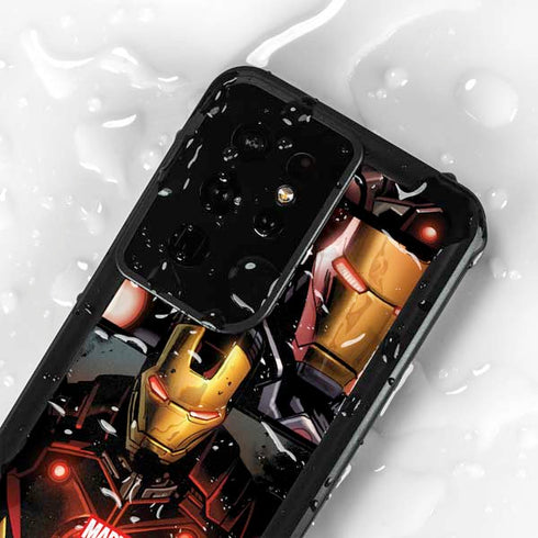 Marvel Iron Man Three Panel Galaxy S24 Ultra Waterproof Case