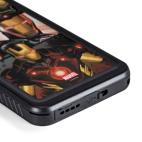 Marvel Iron Man Three Panel Galaxy S24 Waterproof Case