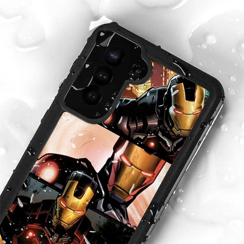 Marvel Iron Man Three Panel Galaxy S24 Waterproof Case