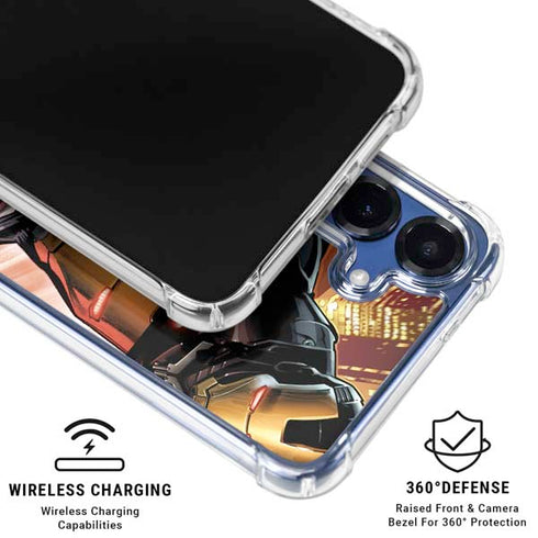 Marvel Iron Man Three Panel Galaxy S25 FE Clear Case