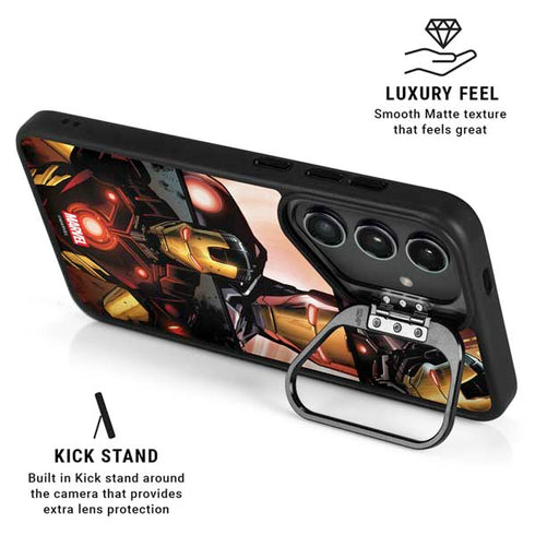 Marvel Iron Man Three Panel Galaxy S25 FE Kickstand Case