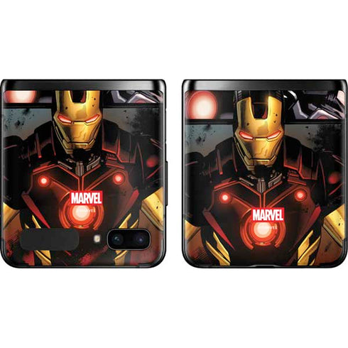 Marvel Iron Man Three Panel Galaxy Z Flip Skin