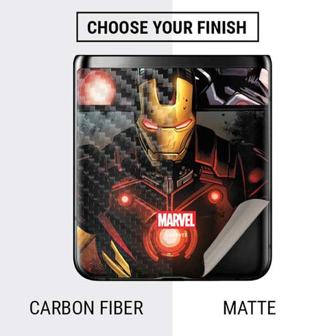 Marvel Iron Man Three Panel Galaxy Z Flip Skin