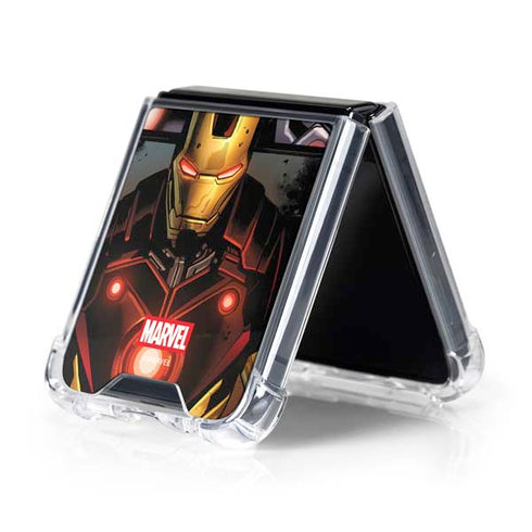 Marvel Iron Man Three Panel Galaxy Z Flip5 5G Clear Case