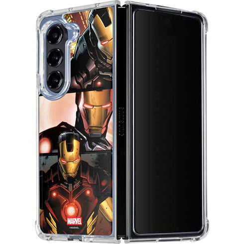 Marvel Iron Man Three Panel Galaxy Z Fold5 5G Clear Case