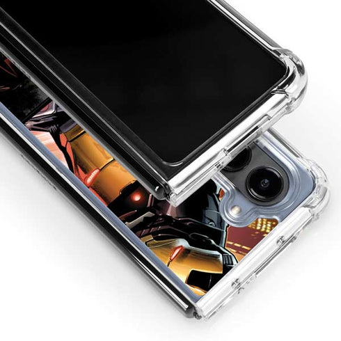 Marvel Iron Man Three Panel Galaxy Z Fold5 5G Clear Case
