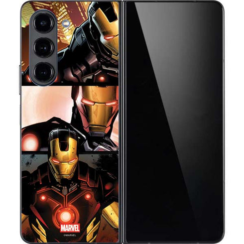 Marvel Iron Man Three Panel Galaxy Z Fold5 5G Skin