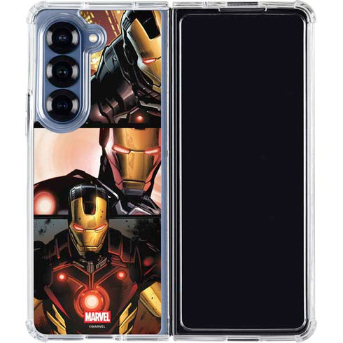 Marvel Iron Man Three Panel Galaxy Z Fold7 Clear Case