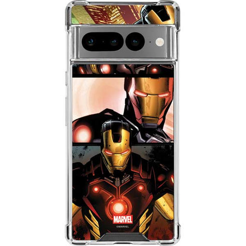 Marvel Iron Man Three Panel Google Pixel 7 Pro Clear Case