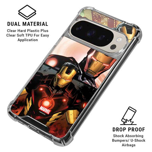 Marvel Iron Man Three Panel Google Pixel 9 Pro XL Clear Case