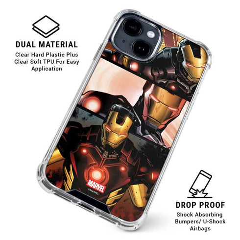 Marvel Iron Man Three Panel iPhone 14 Plus Clear Case