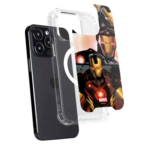 Marvel Iron Man Three Panel iPhone 14 Pro MagSafe Case